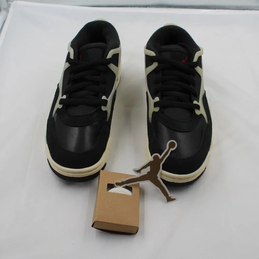 Nike Air Jordan 4 RM Sz 6.5 Youth GS Low Lifestyle Sneaker Black Sail FQ7938-006